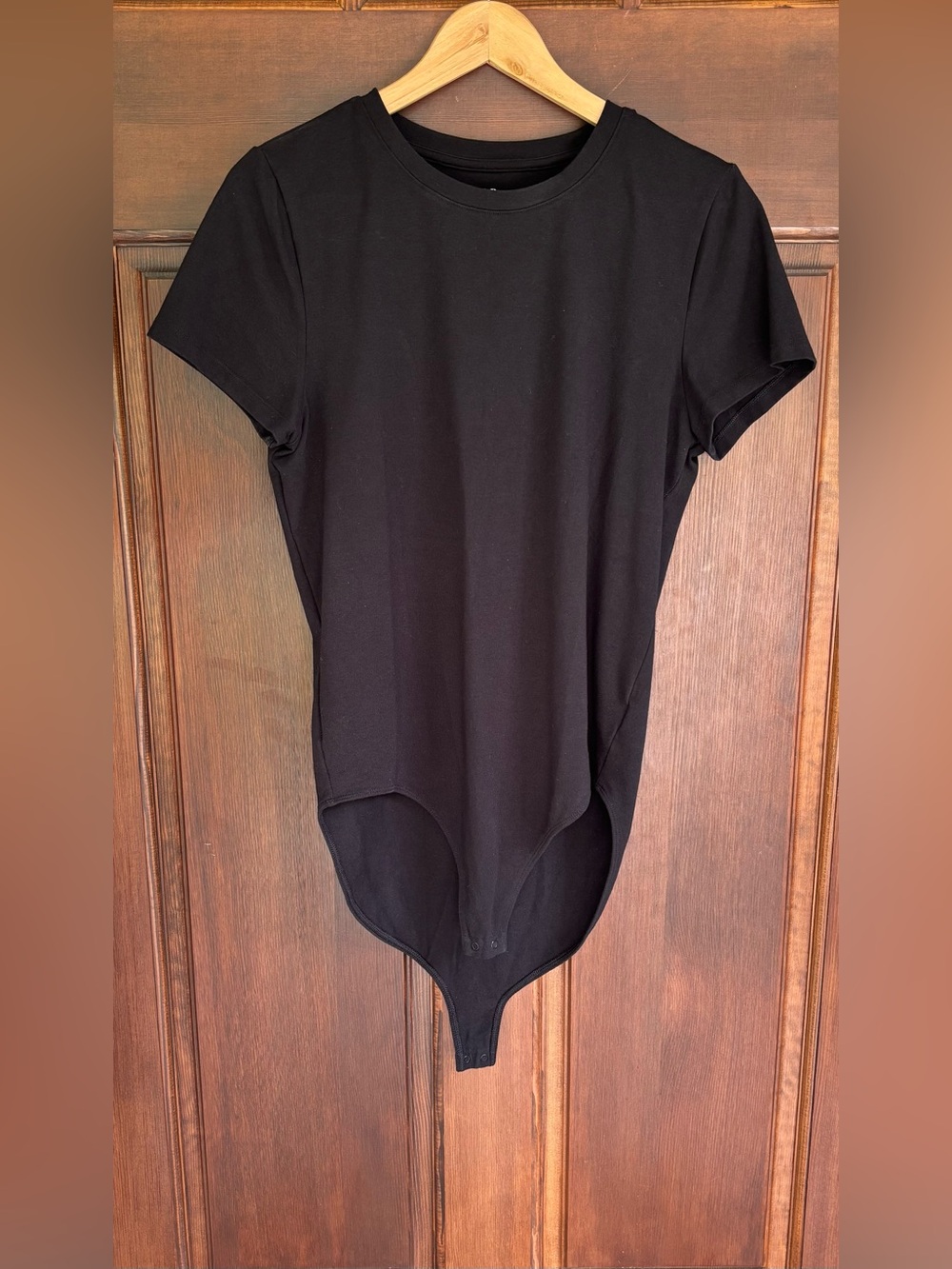 GAP Black Short-Sleeve Crewneck Bodysuit